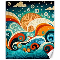 Waves Ocean Sea Abstract Whimsical (3) Canvas 8  X 10 