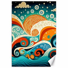 Waves Ocean Sea Abstract Whimsical (3) Canvas 20  X 30  by Jancukart