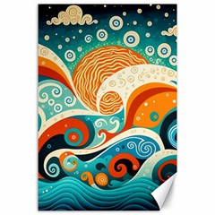 Waves Ocean Sea Abstract Whimsical (3) Canvas 24  X 36 