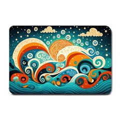 Waves Ocean Sea Abstract Whimsical (3) Small Doormat by Jancukart