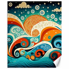 Waves Ocean Sea Abstract Whimsical (3) Canvas 11  X 14 