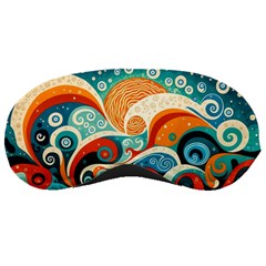 Waves Ocean Sea Abstract Whimsical (3) Sleeping Mask by Jancukart