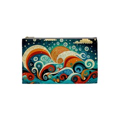 Waves Ocean Sea Abstract Whimsical (3) Cosmetic Bag (small) by Jancukart