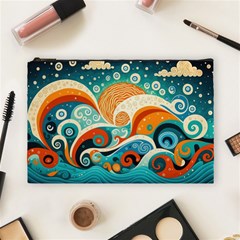 Waves Ocean Sea Abstract Whimsical (3) Cosmetic Bag (large)