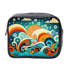 Waves Ocean Sea Abstract Whimsical (3) Mini Toiletries Bag (two Sides) by Jancukart