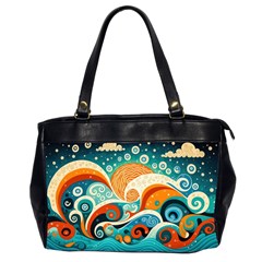 Waves Ocean Sea Abstract Whimsical (3) Oversize Office Handbag (2 Sides)