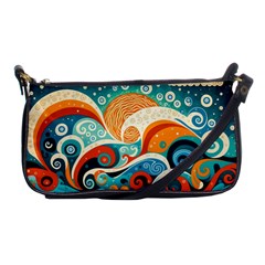 Waves Ocean Sea Abstract Whimsical (3) Shoulder Clutch Bag