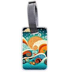 Waves Ocean Sea Abstract Whimsical (3) Luggage Tag (one Side) by Jancukart