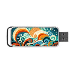 Waves Ocean Sea Abstract Whimsical (3) Portable Usb Flash (one Side)