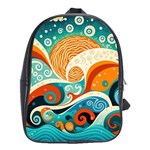 Waves Ocean Sea Abstract Whimsical (3) School Bag (XL) Front