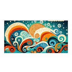 Waves Ocean Sea Abstract Whimsical (3) Satin Wrap 35  X 70  by Jancukart