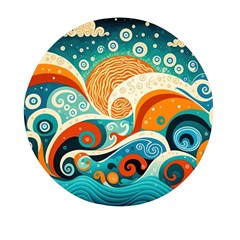 Waves Ocean Sea Abstract Whimsical (3) Mini Round Pill Box by Jancukart