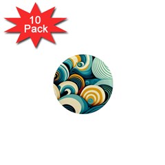 Waves Ocean Sea Abstract Whimsical (1) 1  Mini Magnet (10 Pack) 