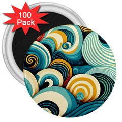 Waves Ocean Sea Abstract Whimsical (1) 3  Magnets (100 Pack)