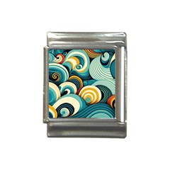 Waves Ocean Sea Abstract Whimsical (1) Italian Charm (13mm) by Jancukart