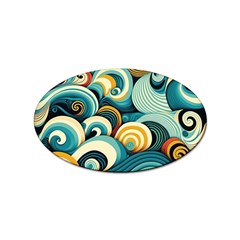 Waves Ocean Sea Abstract Whimsical (1) Sticker (oval)