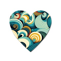 Waves Ocean Sea Abstract Whimsical (1) Heart Magnet