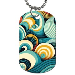 Waves Ocean Sea Abstract Whimsical (1) Dog Tag (one Side) by Jancukart