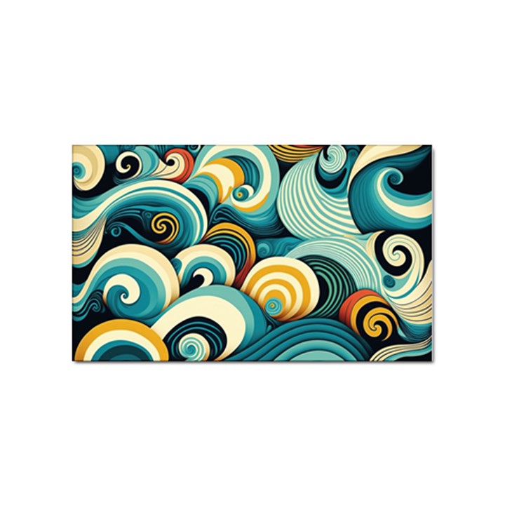 Waves Ocean Sea Abstract Whimsical (1) Sticker Rectangular (100 pack)