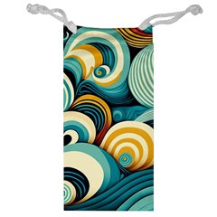 Waves Ocean Sea Abstract Whimsical (1) Jewelry Bag by Jancukart