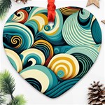 Waves Ocean Sea Abstract Whimsical (1) Heart Ornament (Two Sides) Front