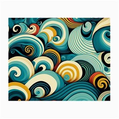 Waves Ocean Sea Abstract Whimsical (1) Small Glasses Cloth (2 Sides)