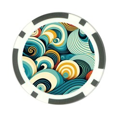 Waves Ocean Sea Abstract Whimsical (1) Poker Chip Card Guard by Jancukart