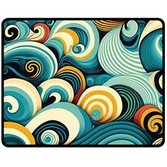 Waves Ocean Sea Abstract Whimsical (1) One Side Fleece Blanket (medium) by Jancukart