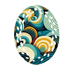 Waves Ocean Sea Abstract Whimsical (1) Ornament (oval Filigree) by Jancukart