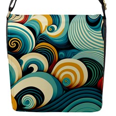 Waves Ocean Sea Abstract Whimsical (1) Flap Closure Messenger Bag (s)