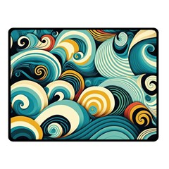 Waves Ocean Sea Abstract Whimsical (1) Fleece Blanket (small)