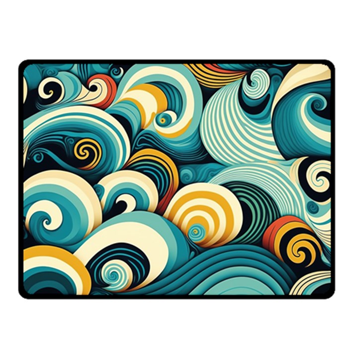 Waves Ocean Sea Abstract Whimsical (1) Fleece Blanket (Small)