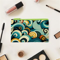 Waves Ocean Sea Abstract Whimsical (1) Cosmetic Bag (xs)