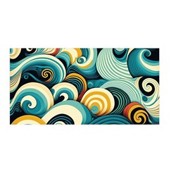 Waves Ocean Sea Abstract Whimsical (1) Satin Wrap 35  X 70  by Jancukart