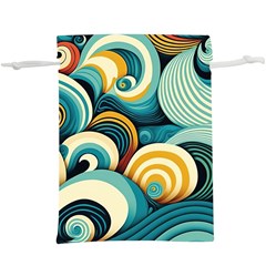 Waves Ocean Sea Abstract Whimsical (1) Lightweight Drawstring Pouch (xl)