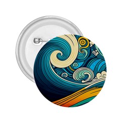 Waves Wave Ocean Sea Abstract Whimsical 2 25  Buttons