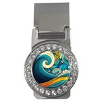 Waves Wave Ocean Sea Abstract Whimsical Money Clips (CZ)  Front