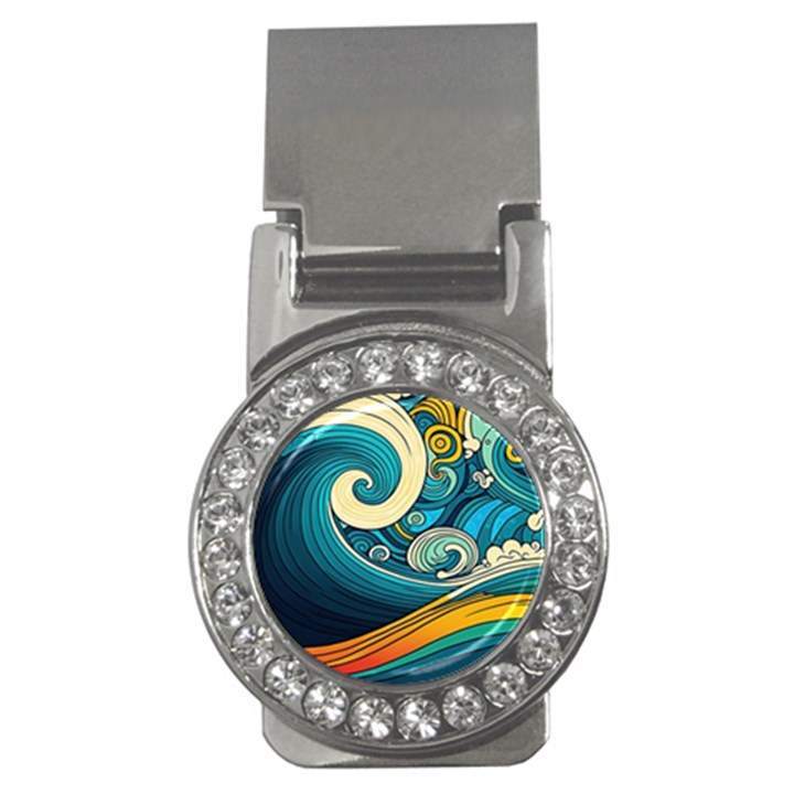 Waves Wave Ocean Sea Abstract Whimsical Money Clips (CZ) 