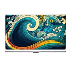 Waves Wave Ocean Sea Abstract Whimsical Business Card Holder