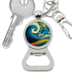 Waves Wave Ocean Sea Abstract Whimsical Bottle Opener Key Chain