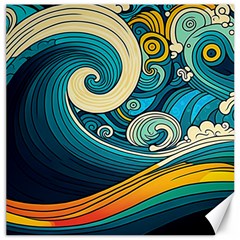 Waves Wave Ocean Sea Abstract Whimsical Canvas 12  X 12 