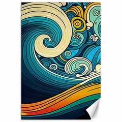 Waves Wave Ocean Sea Abstract Whimsical Canvas 20  X 30 