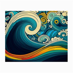 Waves Wave Ocean Sea Abstract Whimsical Small Glasses Cloth (2 Sides)