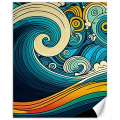 Waves Wave Ocean Sea Abstract Whimsical Canvas 11  X 14  by Jancukart