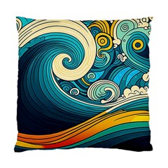 Waves Wave Ocean Sea Abstract Whimsical Standard Cushion Case (two Sides) by Jancukart