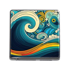 Waves Wave Ocean Sea Abstract Whimsical Memory Card Reader (square 5 Slot)