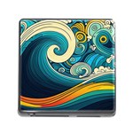 Waves Wave Ocean Sea Abstract Whimsical Memory Card Reader (Square 5 Slot) Front