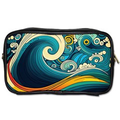 Waves Wave Ocean Sea Abstract Whimsical Toiletries Bag (two Sides) by Jancukart