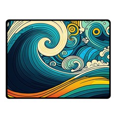 Waves Wave Ocean Sea Abstract Whimsical One Side Fleece Blanket (small)