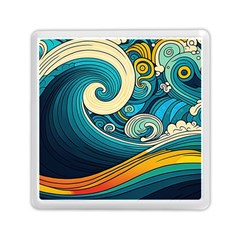 Waves Wave Ocean Sea Abstract Whimsical Memory Card Reader (square)